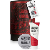 Hawkins & Brimble krém na holení 100 ml + balzám po holení 125 ml + plechový box, kosmetická sada pro muže