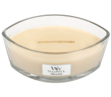 WoodWick Vanilla Bean - Vanilkový lusk vonná svíčka s dřevěným širokým knotem a víčkem sklo loď 453 g