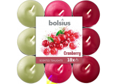 Bolsius Aromatic Cranberry - Brusinka vonné čajové svíčky 18 kusů, doba hoření 4 hodiny