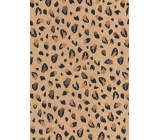Ditipo Dárkový balicí papír 70 x 200 cm KRAFT Černo-hnědé skvrny gepard