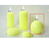 Lima Reflex fosforově žlutá svíčka koule 80 mm 1 kus