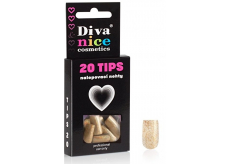 Diva & Nice Tips 20 nalepovací nehty zlaté 20 kusů