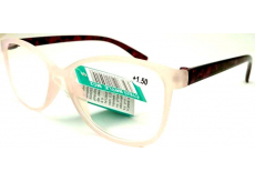 Berkeley Čtecí dioptrické brýle +1,5 plast bílé průhledné mat, vínové postranice 1 kus MC2191