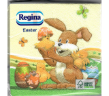 Regina Papírové ubrousky 1 vrstvé 33 x 33 cm 20 kusů Velikonoční Zajíček s kuřátky