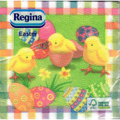Regina Papírové ubrousky 1 vrstvé 33 x 33 cm 20 kusů Velikonoční zelené s kuřátky a vajíčky