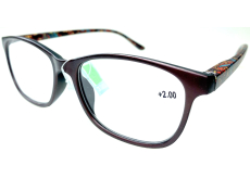 Berkeley Čtecí dioptrické brýle +2 plast hnědé, barevné postranice 1 kus MC2193