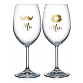 Nekupto Párové sklenice na víno Mr. & Mrs. 2 x 440 ml
