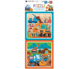 Baby Genius Puzzle Stavební stroje 15 x 15 cm, 16 a 20 dílků, 2 obrázky