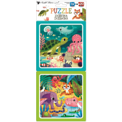 Baby Genius Puzzle Zvířátka 15 x 15 cm, 16 a 20 dílků, 2 obrázky
