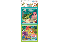 Baby Genius Puzzle Zvířátka 15 x 15 cm, 16 a 20 dílků, 2 obrázky