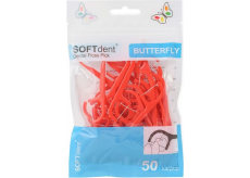 Soft Dent Butterfly dentální párátka s nití 50 kusů