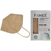 Famex Respirátor ústní ochranný 5-vrstvý FFP2 obličejová maska béžová 1 kus