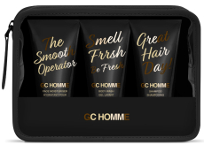 Grace Cole GC Homme mycí gel 50 ml + šampon 50 ml + pěna do koupele 100 ml + toaletní taštička, kosmetická sada pro muže