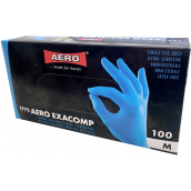 Aero Exacomp Rukavice hygienické jednorázové nitrilové antialergenní nepudrované, velikost M, box 100 kusů modré