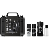 Axe Black 3v1 sprchový gel 400 ml + deodorant sprej 150 ml + antiperspirant sprej 150 ml + voda po holení 100 ml + kufřík, kosmetická sada pro muže