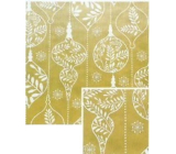 Nekupto Dárkový balicí papír vánoční 70 x 200 cm Zlatý bílé baňky