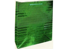 Nekupto Dárková papírová taška hologram 14 x 11 x 6,5 cm Zelená