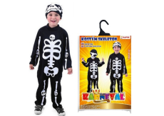 Rappa Halloween Kostým kostlivec s čepicí pro děti, velikost M