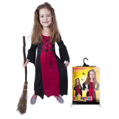 Rappa Halloween Kostým čarodějnice bordó pro děti, velikost M
