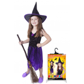 Rappa Halloween Kostým Čarodějnice s kloboukem pro děti, velikost M