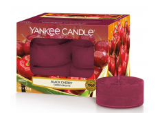 Yankee Candle Black Cherry - Zralé třešně vonná čajová svíčka 12 x 9,8 g