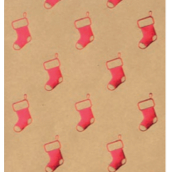 Zöwie Dárkový balicí papír 70 x 150 cm Vánoční Shining Moments přírodní červená punčocha