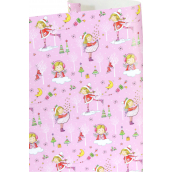 Zöwie Dárkový balicí papír 70 x 200 cm Bambini růžový - holčička na obláčku, v bruslích