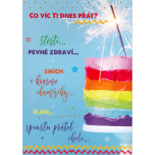 Albi Hrací přání do obálky K narozeninám Barevný dort Perfektní den Karel Gott 14,8 x 21 cm