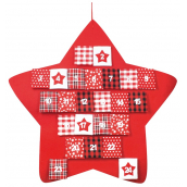 Adventní kalendář filcový červená hvězda 70 cm