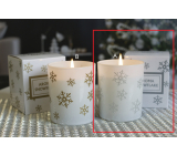 Lima Aroma Snowflake Vanilka a skořice vonná svíčka stříbrná, doba hoření 50 hodin 175 g