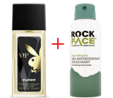 Playboy VIP parfémovaný deodorant sklo pro muže 75 ml + RockFace Protection 48h antiperspirant deodorant sprej pro muže 150 ml, duopack