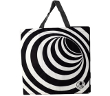 Taška nákupní laminovaná černobílé kruhy 34 x 34 x 22 cm
