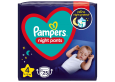Pampers Night Pants velikost 4, 9 - 15 kg plenkové kalhotky 25 kusů