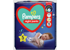Pampers Night Pants velikost 5, 12 - 17 kg plenkové kalhotky 22 kusů