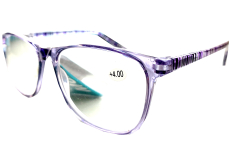 Berkeley Čtecí dioptrické brýle +1 plast fialové, postranice fialovo černé proužky 1 kus MC2223