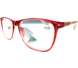 Berkeley Čtecí dioptrické brýle +1 plast červené, postranice hnědo černé proužky 1 kus MC2223