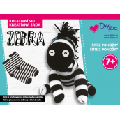 Ditipo Kreativní set - Šití z ponožky Zebra 21 x 16 x 4 cm věk 7+