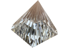 Skleněná pyramida rýhovaná 50 mm křišťál - skleněné těžítko