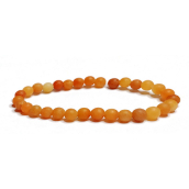 Avanturín oranžový matný náramek elastický přírodní kámen, kulička 6 mm / 16 - 17 cm, kámen štěstí a prosperity