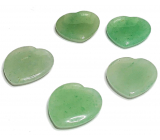 Avanturin zelený Hmatka, léčivý drahokam ve tvaru srdce přírodní kámen 3 cm 1 kus, kámen štěstí