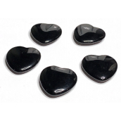Obsidian černý Hmatka, léčivý drahokam ve tvaru srdce přírodní kámen 3 cm 1 kus, kámen záchrany