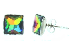 Aurazářič Magické náušnice čtverec, napichovačky nejsem jen šperk 0,9 x 0,9 cm