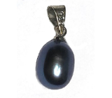 Perla černá přívěsek přírodní 1,1 cm 1 kus, symbol ženskosti, přináší obdiv