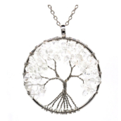 Kříšťál Strom života z přírodního kamene přívěsek s řetízkem, léčivý, délka řetízku: 45 + 5 cm