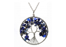 Lapis lazuli Strom života přívěsek přírodní kámen léčivý, délka řetízku: 45 + 5 cm, kámen harmonie