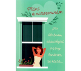 Albi Hrací přání do obálky K narozeninám Slečna rozjímá v okně Sex Bomb 14,8 x 21 cm