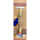 Albi Šperk náramek pletený Hamsa dobro, spokojenost, ochranný amulet, Střapec ochrana, energie 1 kus různé barvy