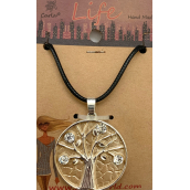 Albi Šperk náhrdelník šňůrka černá Strom symbol vzájemné propojenosti všeho s vesmírem 1 kus