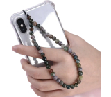 Achát Indický přívěsek na mobilní telefon proti ztrátě, přírodní kámen korálek 6 mm / 26,5 cm, dodává odvaku a sílu