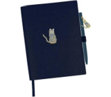 Albi Diář 2023 luxusní s perem Modrý - kočka 10,2 x 14,4 cm